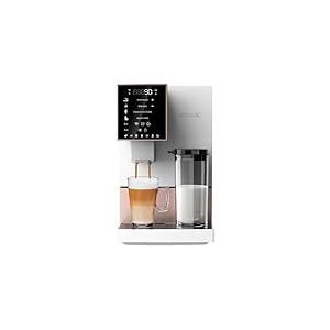 Cecotec Machine a Cafe Grain Cremmaet Compactccino White Rose.19 barres,Thermoblock, Grains de café fraîchement moulus avec Plug&Play,Réservoir de café de 150gr avec moulin,1,1 L d'eau, 400ml de lait