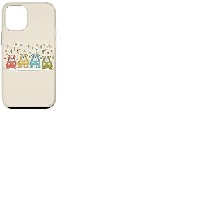 Quatuor de Chiens Moderne Bulldog Retro Atomic Mid Century Coque pour iPhone 12/12 Pro