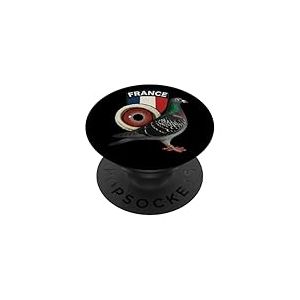 Colombophile Drapeau de la France Pigeon Voyageur Pigeons PopSockets PopGrip Adh&eacute;sif