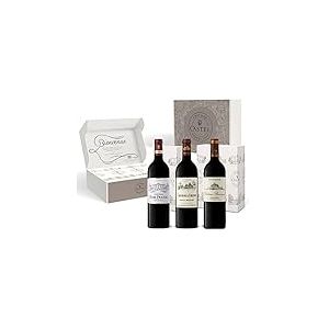 Coffret Cadeau - Vin Rouge - Coffret Crus Bourgeois Châteaux Castel : Château Barreyres - Château d'Arcins - Château Tour Prignac - 3x75cl