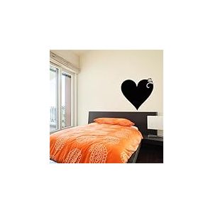 Ambiance Sticker Ardoise Tableau Noir - Stickers Muraux Adhésif Effaçable - Design Coeur Classique - H50 x L50 cm