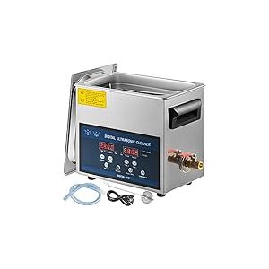 VEVOR Nettoyeur à Ultrasons 6L Nettoyeur à Ultrasons Professionnel à Double Fréquence 28/40KHZ Appareil de Nettoyage Ultrasonique avec Cuve en Acier Inoxydable pour Bijoux Lunettes Montre Dentier
