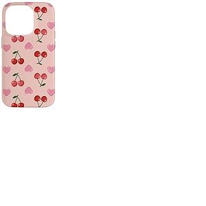 Wild Cherries Hearts Pattern Cherry Red Coque pour iPhone 14 Pro
