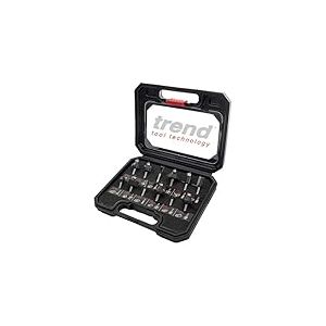 Trend Ensemble de d&eacute;marrage de 12 fraises pour routeur, queue de 1/4 pouce, pointe en carbure de tungst&egrave;ne, &eacute;tui de rangement inclus, SET/SS8X1/4TC
