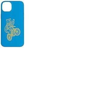 Ours Vélo Vélo Drôle Cycliste Animal Vélo Cool Bike Coque pour iPhone 14 Plus
