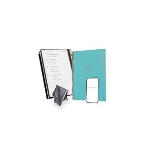 Rocketbook Fusion Agenda Non Daté Réutilisable, Taille Letter 21 cm x 29,7 cm, Bleu Clair - Objectifs, Calendrier Mensuel et Hebdomadaire, « To-Do Lists » Quotidiennes, Pages Lignées et Pointillées