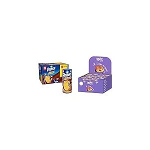 Lu - Prince de LU Chocolat - Biscuit Fourr&eacute; Go&ucirc;t Chocolat - Au Bl&eacute; Complet - Id&eacute;al pour le Go&ucirc;ter - Biege - Lot de 12 Paquets de 300 g & Milka Cake and Choc - Pr&eacute;sentoir de 24 Paquets