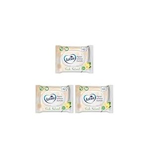 Lotus Papier Toilette Humide Fresh Natural - Sans colorant, ni parfum - Fibres FSC 100% d&rsquo;origine naturelle - 42 unit&eacute;s (Lot de 3)