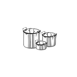 ROHE Germany Tiny Marco Batterie de cuisine empilable 3 pièces en acier inoxydable
