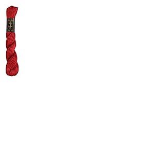 Anchor 4301005-01025 Fil &agrave; broder 100 % coton, rouge orange moyen, &eacute;paisseur 5, 198 m, 57 g