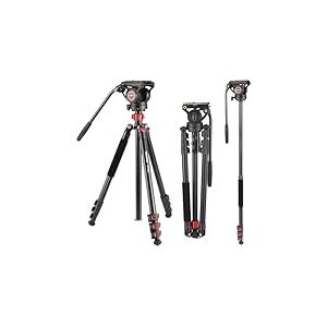 NEEWER TP72A Trépied vidéo à tête Fluide 72" avec Plateau à dégagement Rapide Compatible avec DJI RS Gimbal, pivotement à 360° et Inclinaison de +90°/-70° pour Appareil Photo Reflex