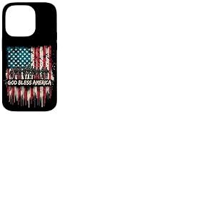 Drapeau américain « God Bless America » 4 juillet patriotique Coque pour iPhone 14 Pro