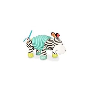 B. toys- B. Snugglies Squeezy Zeeby Peluche zèbre accordéon Musical, BX1534GTZ, Multicolore, 10" x 6" x 4"