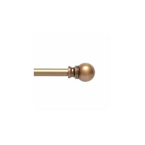 Kenney Davenport KN55972 Tringle à rideau décorative en forme de boule pour fenêtre - Longueur réglable de 71,1 à 121,9 cm - Finition en laiton brossé - Tube en acier de 1,27 cm de diamètre