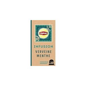 Lipton, Infusion Go&ucirc;t Verveine Menthe, Fra&icirc;cheur,Capsules Compatibles Nespresso, Ingr&eacute;dients d'Origine 100% Naturelle, 10 Capsules (Lot de 6)