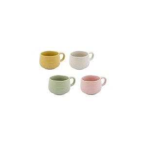 Jamie Oliver Big Love Cosy Cuppa Lot de 4 Tasses à Café en Céramique Mouchetée, Cadeau pour Toutes les Occasions, Passe au Lave-Vaisselle, Micro-Ondes, Couleurs Mélangées, 375 ml X 4, 13 X 10 X 7 cm