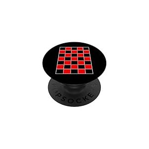 Jeux de soci&eacute;t&eacute; dr&ocirc;les en Damier Noir et Rouge pour Homme PopSockets PopGrip Adh&eacute;sif