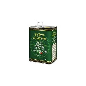 Le Terre di Colombo – Huile d'Olive Extra-Vierge 100 % Italienne - Bidon Métallique - 3 L