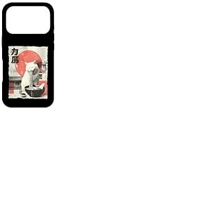 Chat Ramen Esth&eacute;tique Japonais Ukiyo-e Illustration Anime Chat Coque pour iPhone 17 Pro