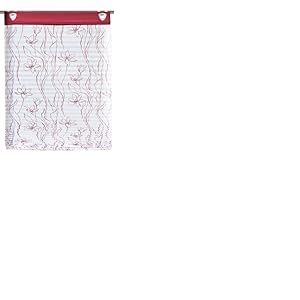 iovivo Store bateau en voilage avec oeillets motif fleuri Fleuri 140 x 80 cm rouge