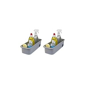Joseph Joseph Rangement Roulantes Cuisine Salle de Bain, Organisation sous Evier, Panier de Rangement, Gris (Lot de 2)
