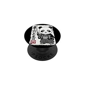 Samurai Panda 未の志香 Calligraphie Japonaise Kawaii Animal PopSockets PopGrip Adhésif