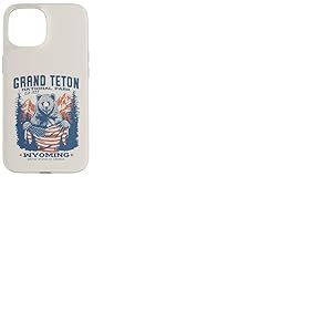 Drapeau Patriotique Grand Teton Park Bear Coque pour iPhone 15