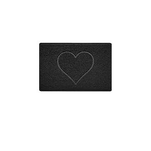 Nicoman Cœur Paillasson Lavable en Relief Vinyle Boucles d'entrée Tapis Lavable de Bienvenue -(Utiliser à l'intérieur et à l'extérieur),Petit (60x40cm), Noir