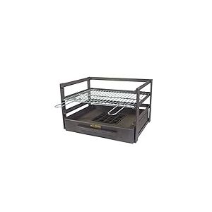 IMEX EL ZORRO 71474.0 Tiroir Barbecue avec Grille zinguée, Noir, 46 x 41 x 35 cm