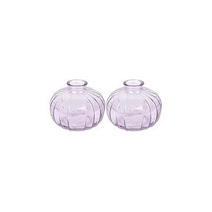 Talking Tables Vase Soliflore en Verre Lilas pour Fleurs D&eacute;coration &Eacute;l&eacute;gante Centre de Table Mariage Rebord de Fen&ecirc;tre F&ecirc;tes Jardin D&icirc;ner d'&Eacute;t&eacute; Chemin&eacute;e Cadeau Hauteur 8 cm (Lot de 2)