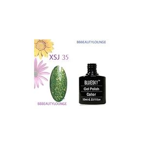 Vernis &agrave; ongles gel Bluesky, Euphoria SP07, paillettes bleues, longue dur&eacute;e, r&eacute;sistante aux puces, 10 ml (n&eacute;cessite de gu&eacute;rir sous lampe LED UV)