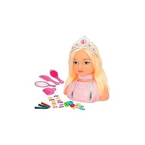ColorBaby - Buste poupée Coiffure et Maquillage, Tête de Coiffure Fille, Poupée Princesse Marie, Poupée Coiffure avec Accessoires pour Cheveux, Poupée avec Couronne de Princesse, +3 Ans (43992)