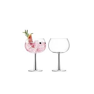 LSA International GN14 Lot de 2 verres ballon Gin, 420 ml, platine