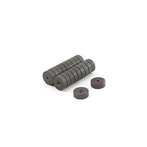 first4magnets™ Magnet Expert 14mm de diamètre extérieur x 2.5 mm I.D. x 5 mm d'épaisseur Y10 aimants en ferrite - 0.135 kg de Traction (Paquet de 20)