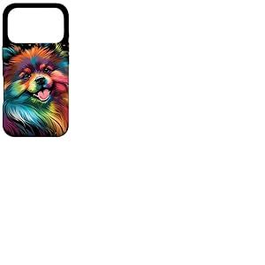 Mignon Visage de Chien Pom&eacute;ranie color&eacute; Art Visage de Chiot Noir Coque pour iPhone 17 Pro
