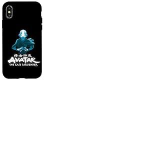 Avatar Aang Flèche Lumineuse Pose de Flexion d'air Lumière Bleue Coque pour iPhone X/XS