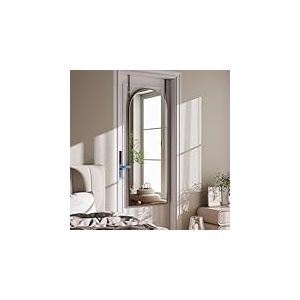 ZenoMirris Miroir Pleine Longueur, 127 x 41 cm, Miroir bombé au-Dessus de la Porte, Miroir Mural avec Cadre en Aluminium, Miroir de Porte pour Chambre à Coucher, Salon, étroit, Noir