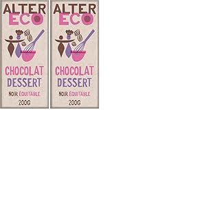 ALTER ECO - Tablette Chocolat Noir - Id&eacute;al pour des desserts - Bio & &Eacute;quitable - Origine P&eacute;rou - 200 g (Lot de 2)