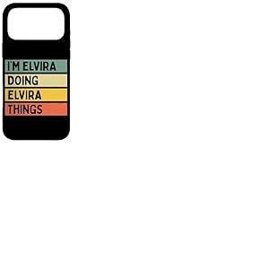 Citation personnalis&eacute;e Humoristique I'm Elvira Doing Elvira Things Coque pour iPhone 17 Pro Max