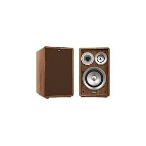 Wiibo Vintage 6 Walnut - Enceintes de bibliothèque HiFi - Puissance 100 W - Haut-parleurs 3 Voies - Grille Amovible - Tweeter 2", Squawker 3" et Woofer 5" - Son Surround