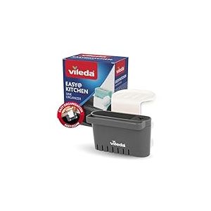 Vileda Porte-&eacute;ponge pour &eacute;vier - Sans per&ccedil;age - Porte-&eacute;ponge de cuisine avec ventouse - Mini organiseur pour &eacute;ponges et brosses - Durable et facile &agrave; installer