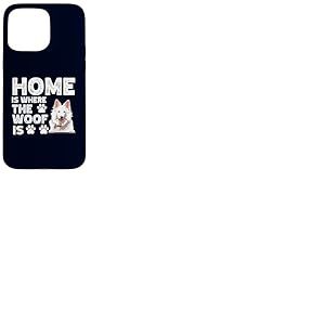 Home is Where The Woof is Berger Blanc Suisse Dog Lover Coque pour iPhone 15 Pro Max