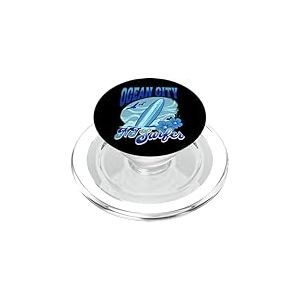 New Jersey Surfer Ocean City NJ Surf Beach Sand Boardwalk PopSockets PopGrip pour MagSafe