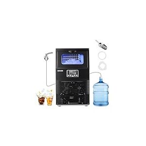 VEVOR Machine &agrave; Gla&ccedil;ons Commerciale 41 kg/24 h, Appareil de Pr&eacute;paration de Gla&ccedil;ons avec Capacit&eacute; de Stockage de 5 kg, 32 Cubes par Cycle, avec &Eacute;cran LED et Nettoyage Automatique, Restaurant Bar