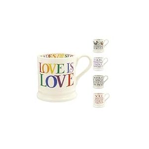 Emma Bridgewater Grande tasse à café en céramique de 1,2 l, grande tasse à café en grès, cappuccino, latte, tasse à thé – Belle tasse, cadeau d'anniversaire – Tasse à café avec inscription « Love »