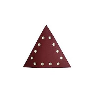 FEIDER Abrasif Triangulaire Ponceuse Murale Grain 180, Système VELCRO, 225 mm, 12 trous, Lot de 10 - ABT180