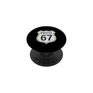 Panneau Routier r&eacute;tro Route 67 Vintage Road Nostalgie PopSockets PopGrip Adh&eacute;sif