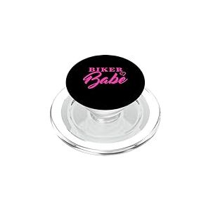 Pink Heart Biker Babe Moto Femme PopSockets PopGrip pour MagSafe