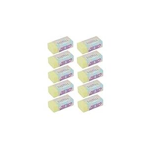 KUM AZ5091016-GE - Gomme, jaune pastel, 10 pièces, gomme libre PVC