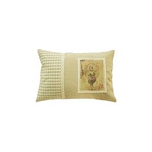 My flair 24.26RA romantik coussin 30 x 45 x 14 cm, 50 % coton 50 % polyester beige/motifs noirs